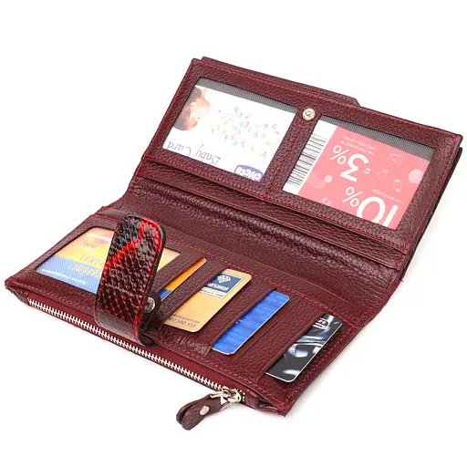 Женский кожаный кошелек Canpellini 10х18.7х2 см acs0025155 - фото 5