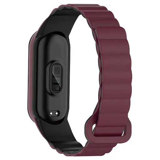 Ремешок Dual-color Magnetic для Xiaomi Mi Band 9/8/10 Plum/Black - фото 2