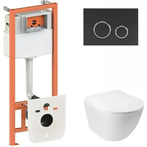 Набір Q-tap Nest 4 в 1 підвісний унітаз Jay Ultra Quiet 485x360x320 + комплект інсталяції QT07335177W45136 - фото 1