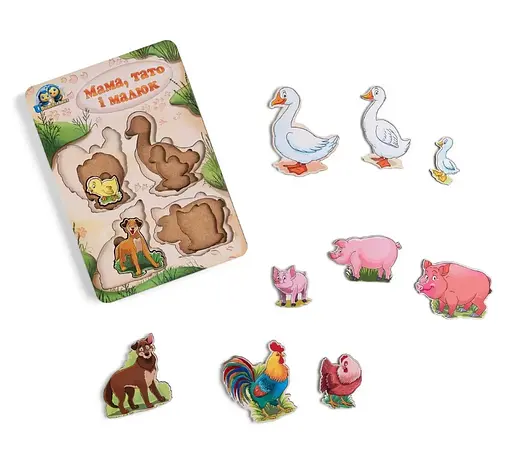Гра розвиваюча "Вкладиші більш-менш: Сім'я - свійські тварини-2" Ubee ПСФ003