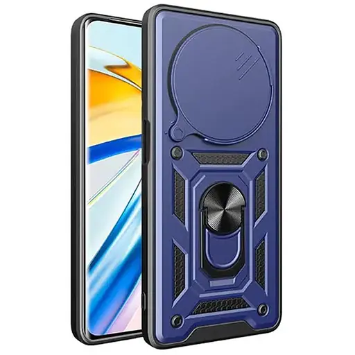 Чехол Ummi Camshield Serge Ring для Xiaomi Redmi 14C/A4/Poco C75/M7 5G Синий - фото 2