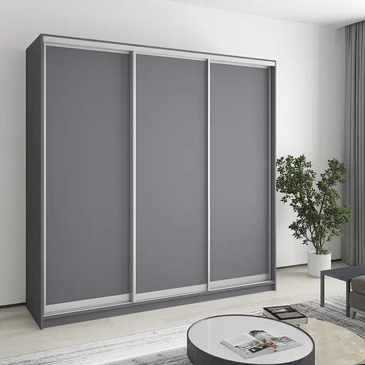 Шафа-купе тридверна MebelStar Стандарт AL 3ДСП 210x45x210 см Антрацит (MBS-2833)