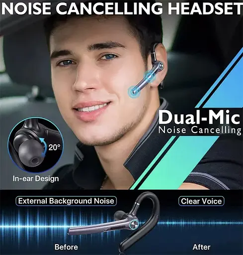 Бездротова Bluetooth гарнітура G3 з індикатором заряду, кнопками управління шумозаглушенням. Бізнес гарнітура - фото 8