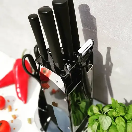 Набір кухонних ножів на підставці 8 предметів Edenberg EB-920 - фото 3