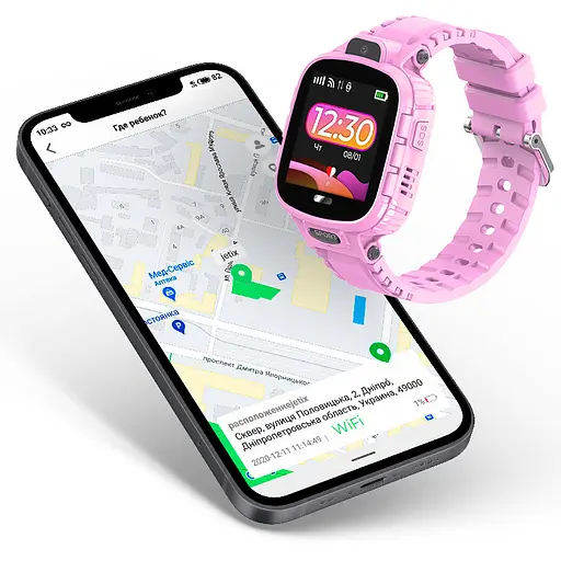 Детские смарт часы-телефон JETIX DF45 Anti Lost Edition влагозащищенные для ребенка (Pink) - фото 8