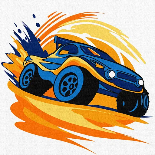 Набор для росписи по номерам для детей 5+ Ралли, Ideyka, 25x25 см, КНО6298