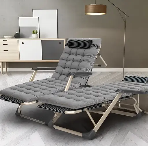 Розкладне крісло ліжко з подушкою Leobro Сіре (FCB-S03-PP) - фото 4