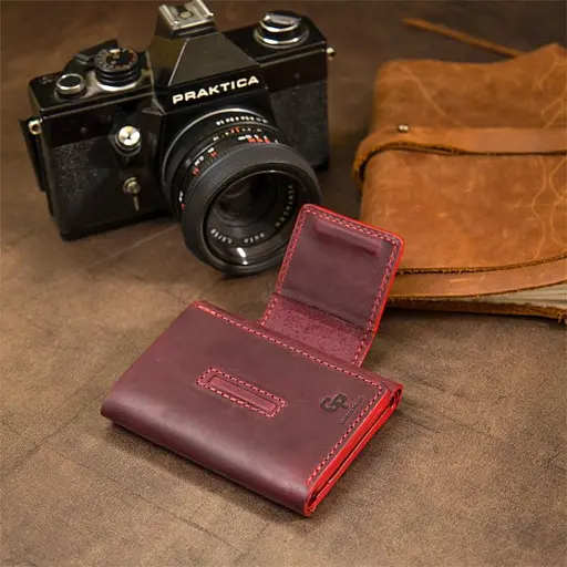 Кожаное женское портмоне Grande Pelle 8х10х1 см acs0027537 - фото 9