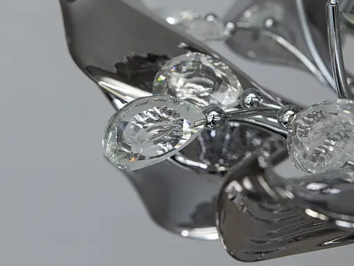 Гармоничная подвесная фарфоровая люстра для кухни, 6 ламп, хром. - фото 4