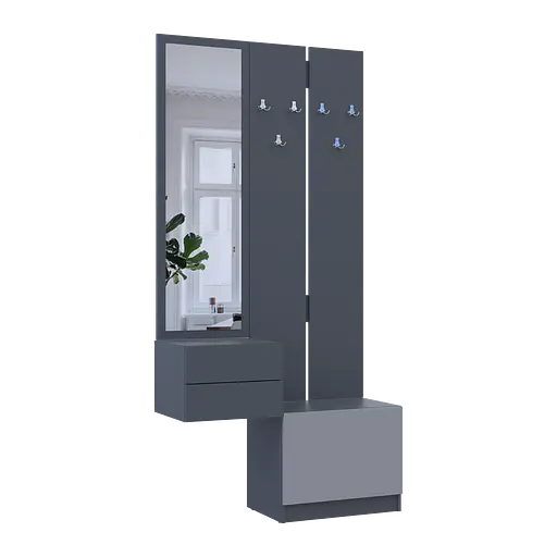 Передпокій Сола 2+3 Doros Графіт/Сірий ДСП 105х40х215 (42005151) - фото 4