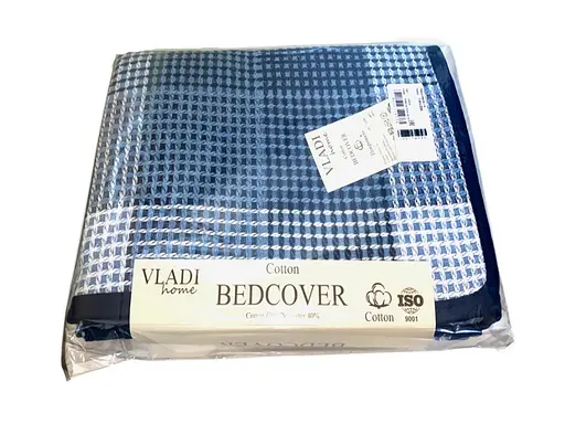 Покривало бавовняне Vladi 140х200 синьо-блакитний (1160001) - фото 1