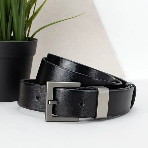 Ремень женский кожаный JK-3023 под брюки черный (105 см) - фото 1