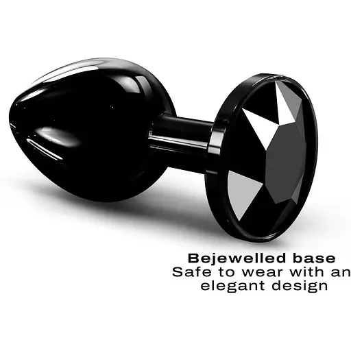 Металева анальна пробка з кристалом Dorcel Diamond Plug Black M - фото 2