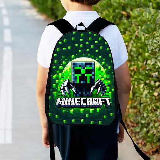 Рюкзак детский майнкрафт Крипер "Minecraft" 34х27см, городской ранец для мальчика (00521)