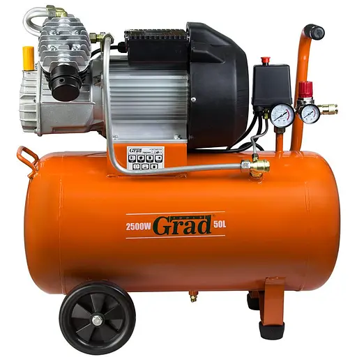 Компрессор Grad V 2.5 кВт 435 л/мин 8 бар 50 л (7043945) - фото 1