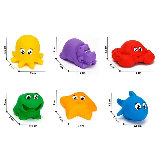 Набор для игры в ванной ТехноК 7464TXK, 6 фигурок животных - фото 2