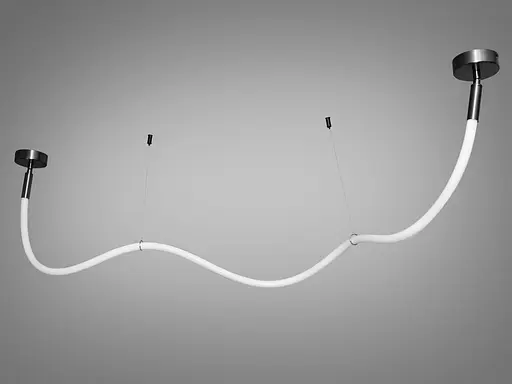 Сучасна світлодіодна люстра в комнату шланг, 22 Вт, чорний хром - фото 1
