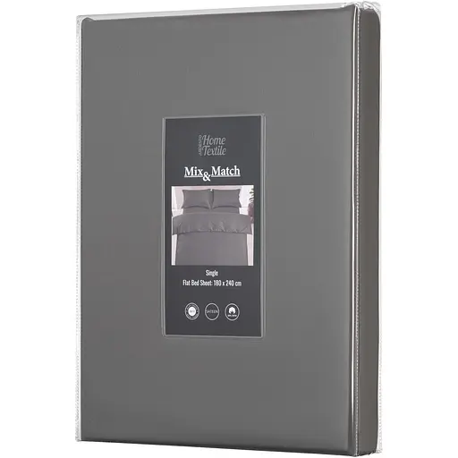Простирадло Ardesto Mix&Match Premium, 180х240см, 100% бавовна, сатин, сірий (ART1824FSY) - фото 1