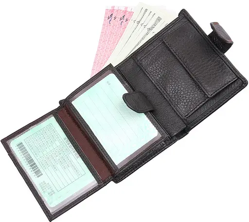 Мужской кожаный кошелек Vintage 9.5х14 см acs0015342 - фото 7