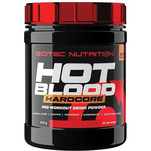 Предтренировочный комплекс Scitec Nutrition Hot Blood Hardcore, 375 грамм - Розовый лимонад