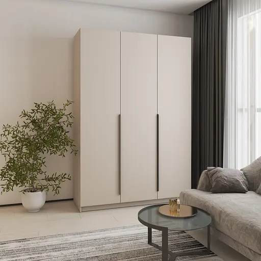 Шафа 3-дверна MebelStar Оскар ДСП BG, 4 додаткові полиці 150x52x220 см Кашемір (MBS-4645)