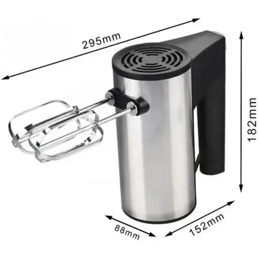 Ручний міксер Bitek BT 6211 із насадками для замішування тест 7 швидкостей 250 Вт Чорний із сірим - фото 2