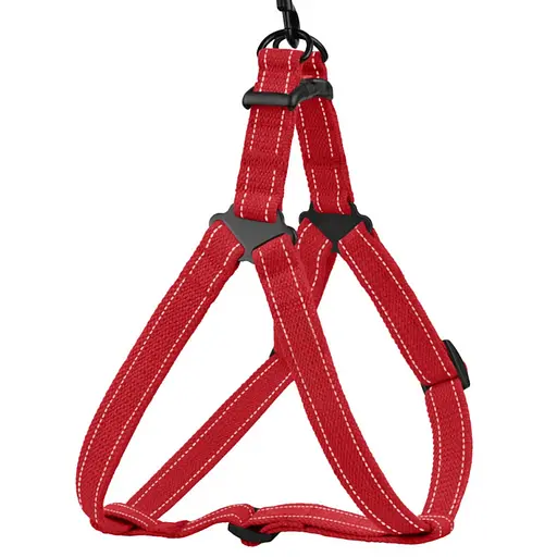 Шлея для собак Barksi Cotton Стандарт Рефлекторна М 45-56х2 см червона - фото 1