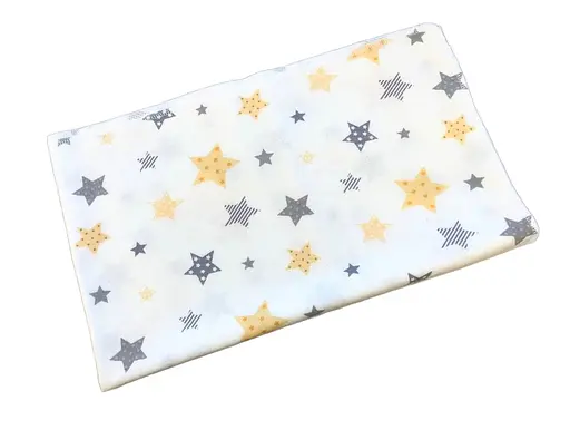 Пеленка байковая Moontime "Звездопад серо-желтый" - фото 1