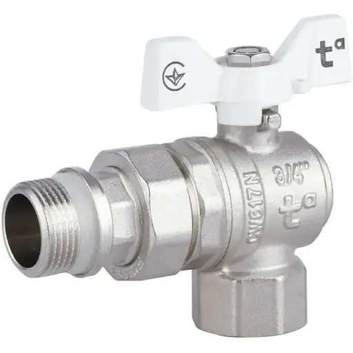 Кран шаровой Thermo Alliance "Американка" Forte 3/4"ВЗ угловой, антипротекание, бабочка SF223W20 - фото 1