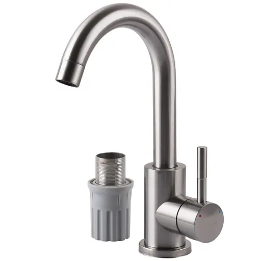 Смеситель для кухни EcoMix AISI-101S-WH Нержавеющая сталь - фото 1