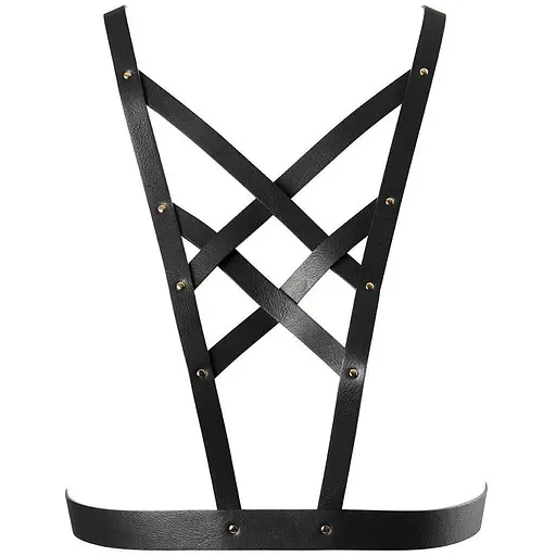 Портупея з екошкіри Bijoux Indiscrets Maze – Cross Cleavage Harness Black