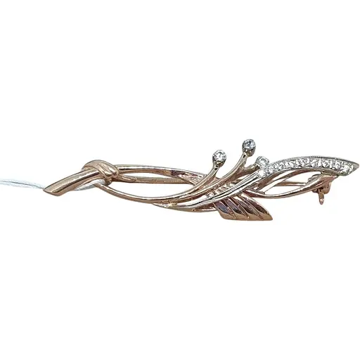 Золотая брошь с фианитами Гаразд. 3580098