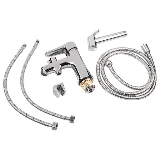 Смеситель для раковины Lidz (CRM) 14 34 001FB с лейкой для гигиенического душа, Хром - фото 5