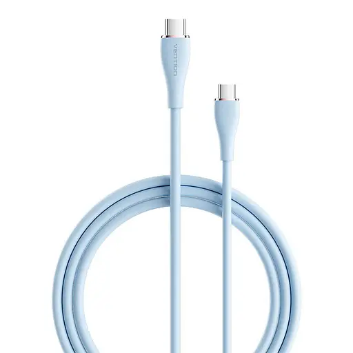Кабель Vention USB 2.0 C Male to C Male 5A Cable 1.5M Light Blue Silicone Type (TAWSG) - фото 8