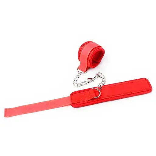 Нейлоновые наручники с плюшем One Size Красные - фото 2