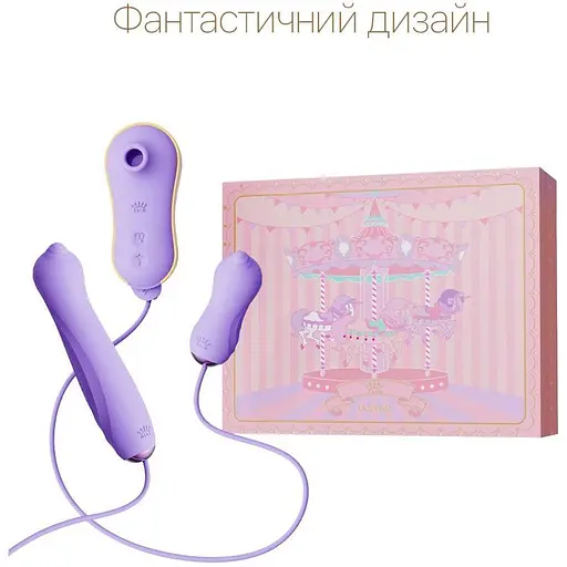Набір 3в1 Zalo - Unicorn Set Violet: віброяйце, пульсатор, вакуумний стимулятор - фото 5
