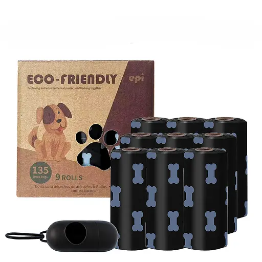 Пакети для прибирання за тваринами ECO-FRIENDLY біорозкладні 135 шт з ароматом лаванди та диспенсером - фото 1