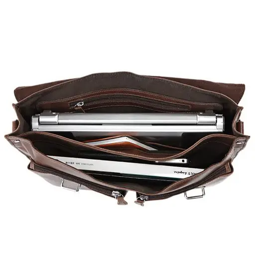 Деловая сумка John McDee гладкая кожа 38х6.5х29 см sum0028399 - фото 8