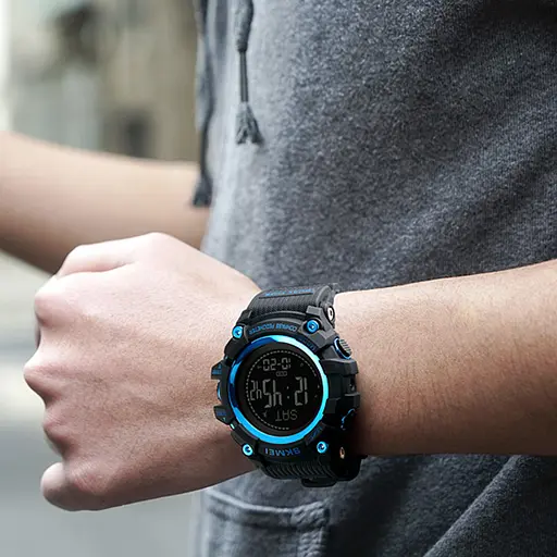 Наручний годинник чоловічий 1356BU Black-Blue Compass Skmei acs0030794 - фото 5