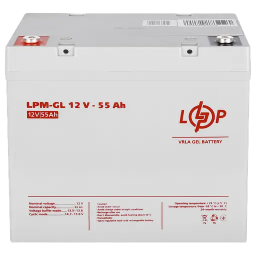 Акумулятор гелевий LogicPower LPM-GL 12 V - 55 Ah (LP15266) - фото 4