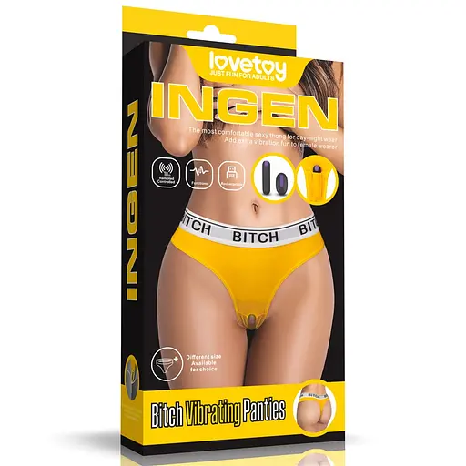 Трусики Lovetoy Ingen Bitch Vibrating Panties XS/S жовтий - фото 20