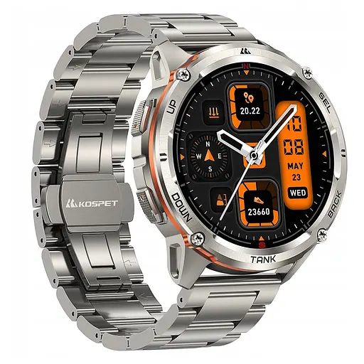 Умные тактические смарт-часы Kospet Tank T3 Ultra 2 модуль GPS Special Edition Два ремешка Silver (18652) - фото 4