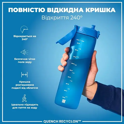 Пляшка для води ION8 1000 мл (ЕКО пляшка) BPA Free Blue (I8RF1000BLU) - фото 3