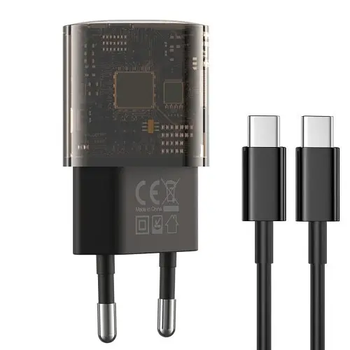 Сетевое зарядное устройство для XO CE05(EU) PD30W+QC3.0 18W быстрое питание с Type-c cable Коричневое - фото 4