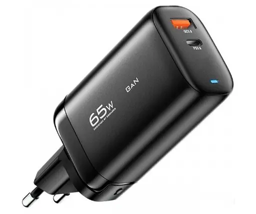Зарядное устройство адаптер блок Essager Shining 65 W GaN Travelling Charger (ECTAC-MYB01-Z) - фото 1