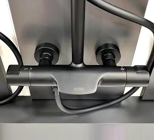 Душова система Dusel Centro Thermostatic Black (281307000), Чорний матовий - фото 6