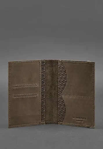 Шкіряна обкладинка для паспорта 2.0 Карбон темно-коричнева - фото 3