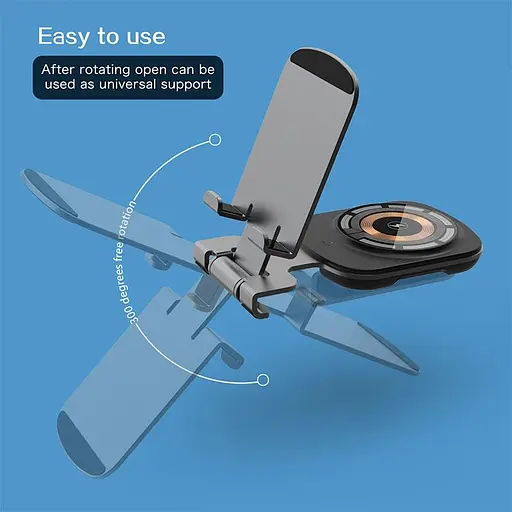 Зарядка Qi 2in1 Magnetic Wireless Charger XYJ T4 |Phone, AirPods| - фото 3