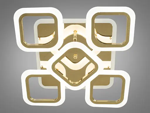 Стельова люстра з пультом, диммером і LED підсвічуванням, 80W, золото - фото 3