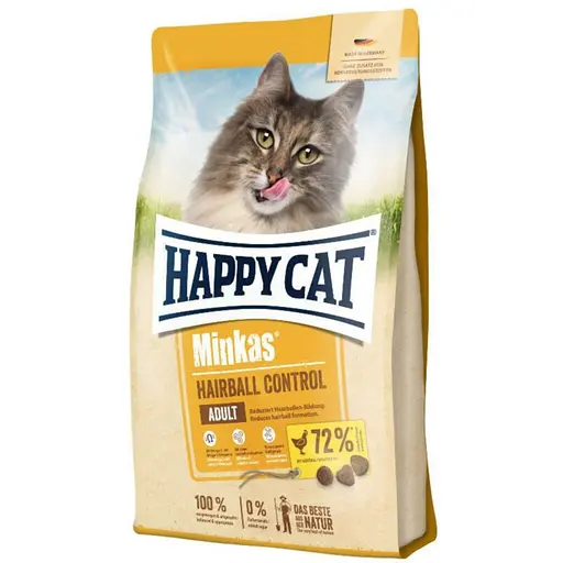 Сухой корм для взрослых кошек для выведения шерсти Happy Cat Minkas Hairball Control Geflugel, с птицей, 1,5 кг (70410) - фото 1